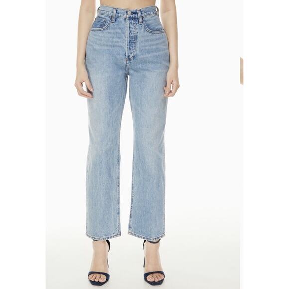 Denim Forum Aritzia The Joni High Rise Loose Button Fly Jeans Size 27 Inseam 29” - Picture 1 of 14